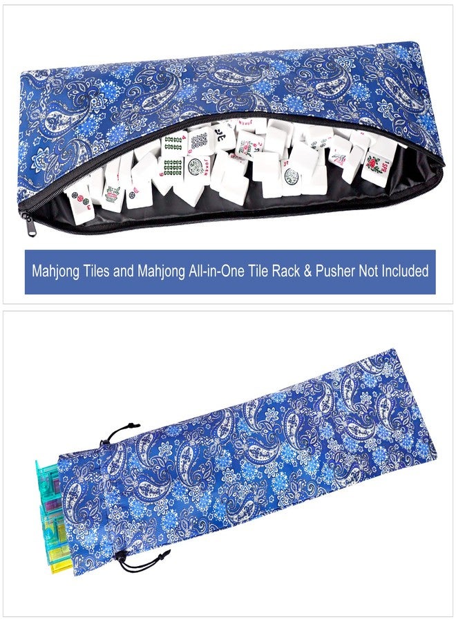 GUSTARIA Blue American Mahjong Game Set Bag with Protective Sleeves for Racks, Pushers, and Tiles (Case Only) - Image 4